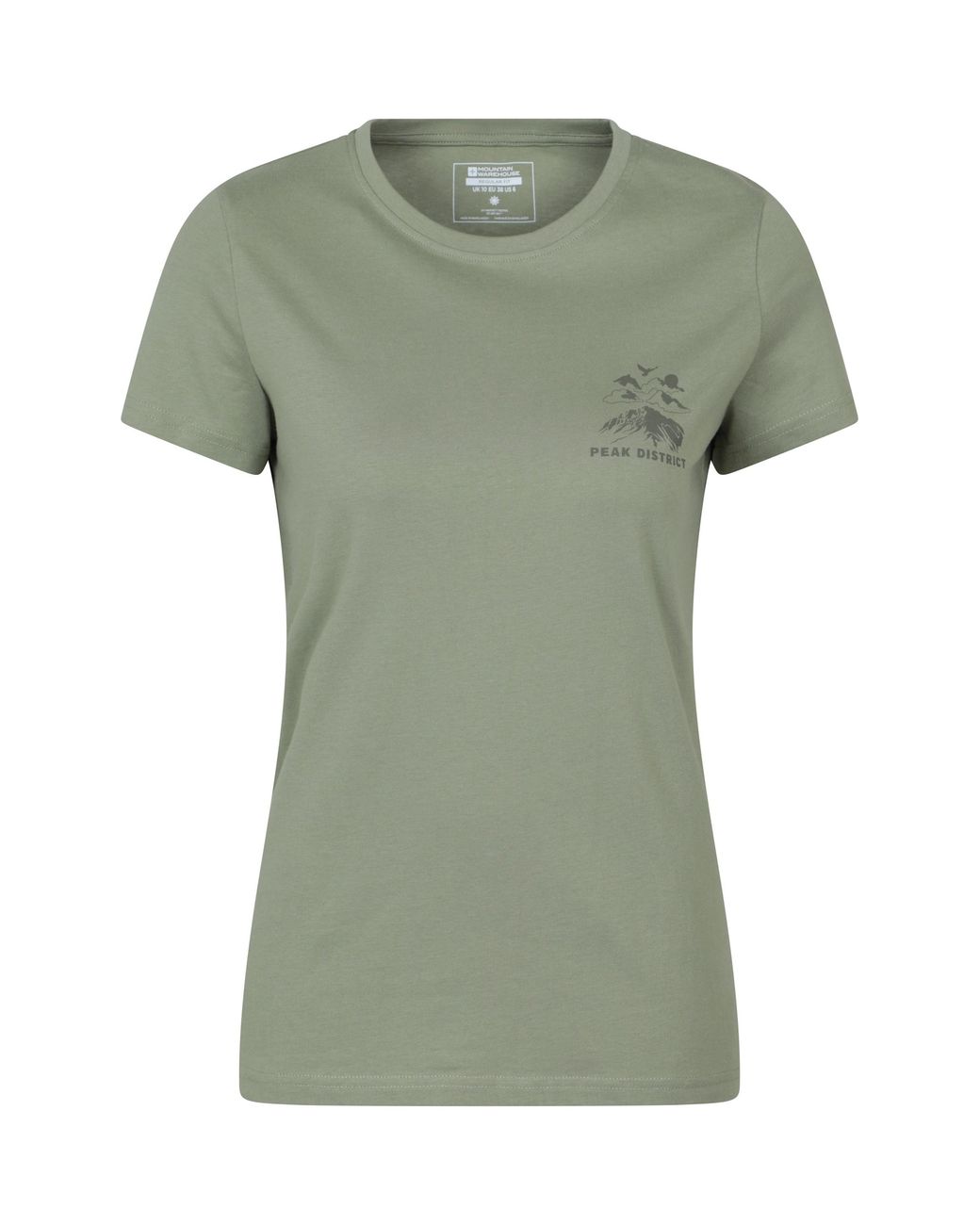 Mountain Warehouse Green Regional Peak District Graphic Tee Breathable Casual Everyday T-Shirt Cotton