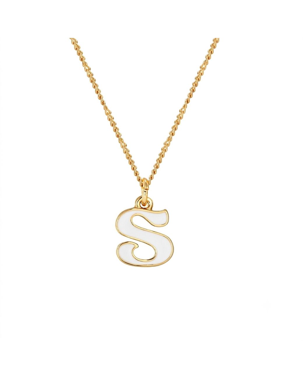 The Jewellery Stockroom Metallic Plated Enamel Alphabet Necklace