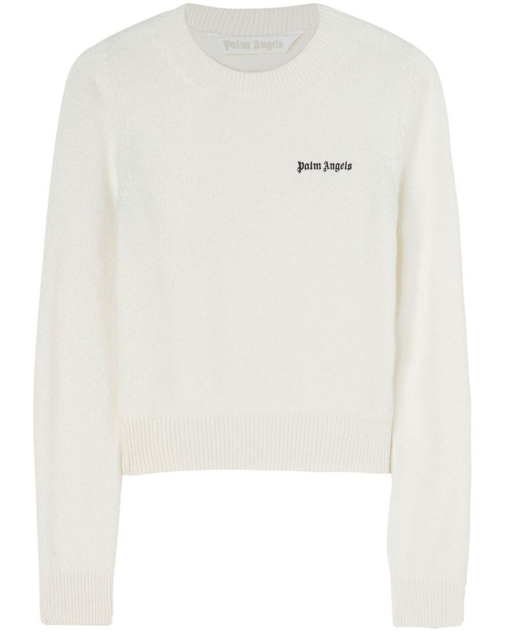 Palm Angels White Classic Logo Sweater