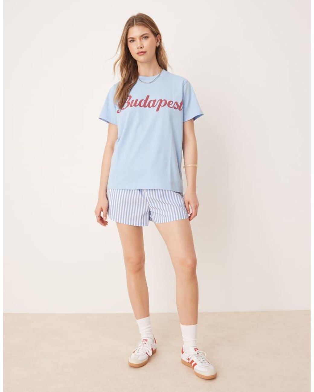 ASOS Blue Regular Fit T-Shirt With Budapest Graphic