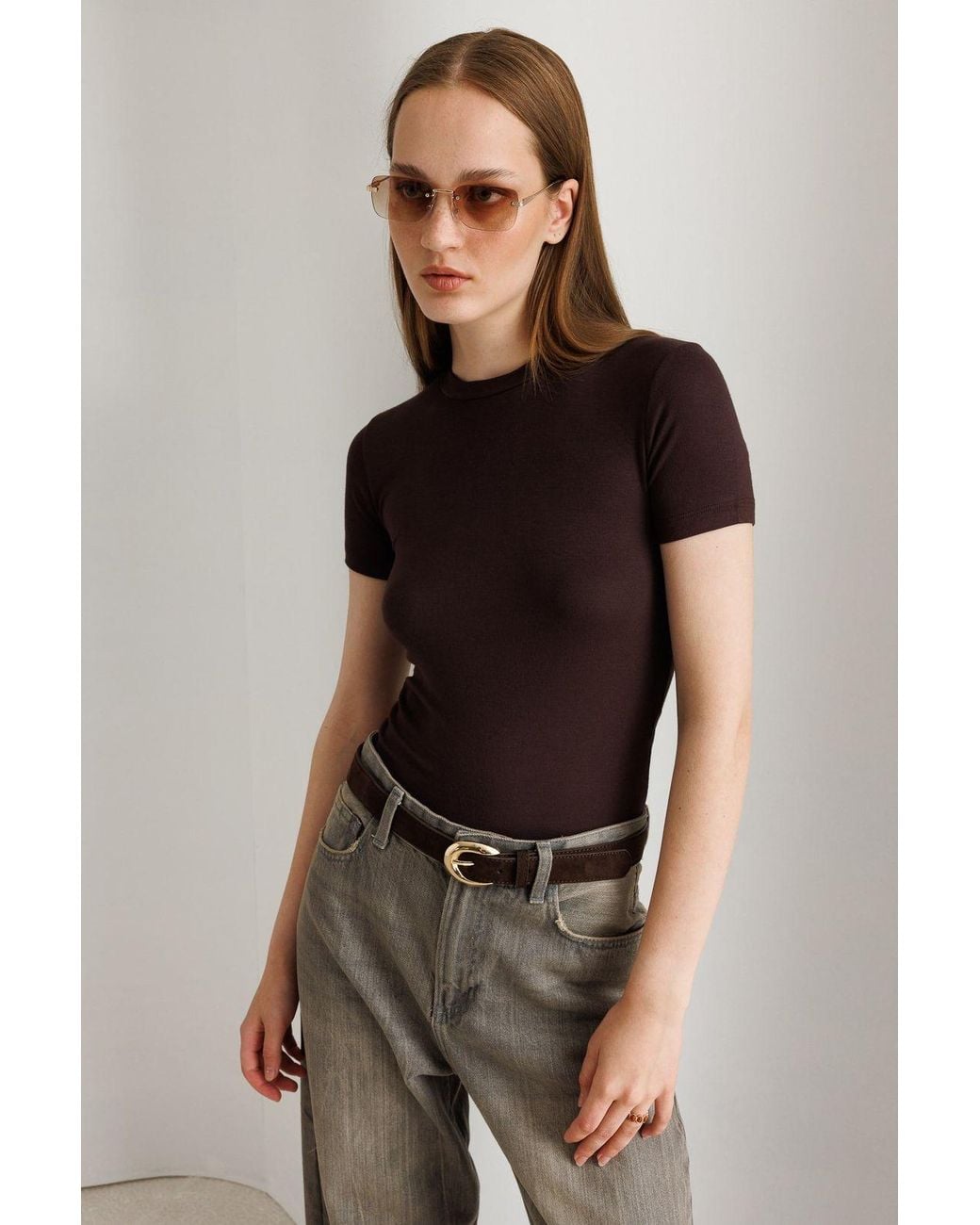MixRay Brown Cotton Tank Top