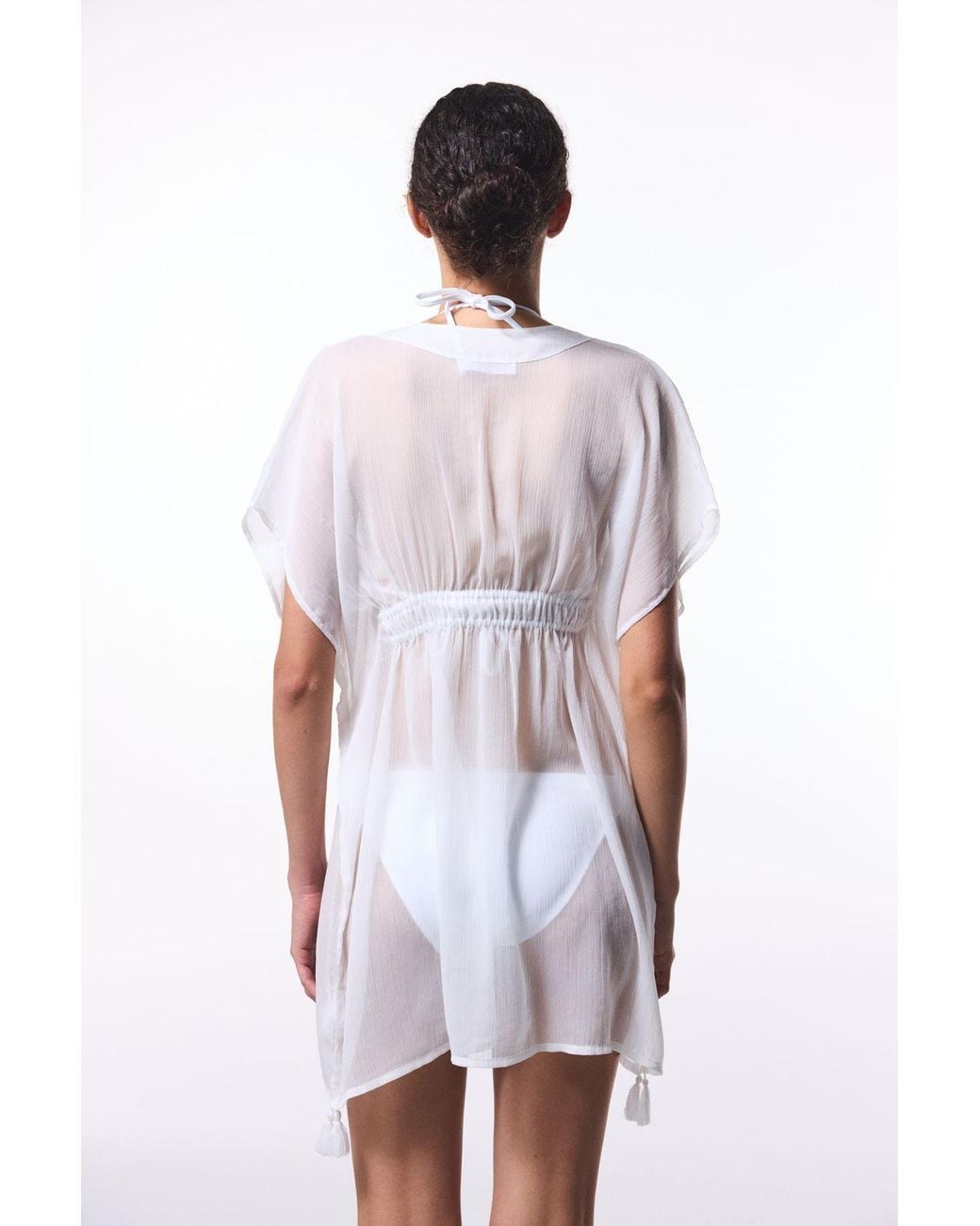 Penti White Transparent Mini Woven Kimono