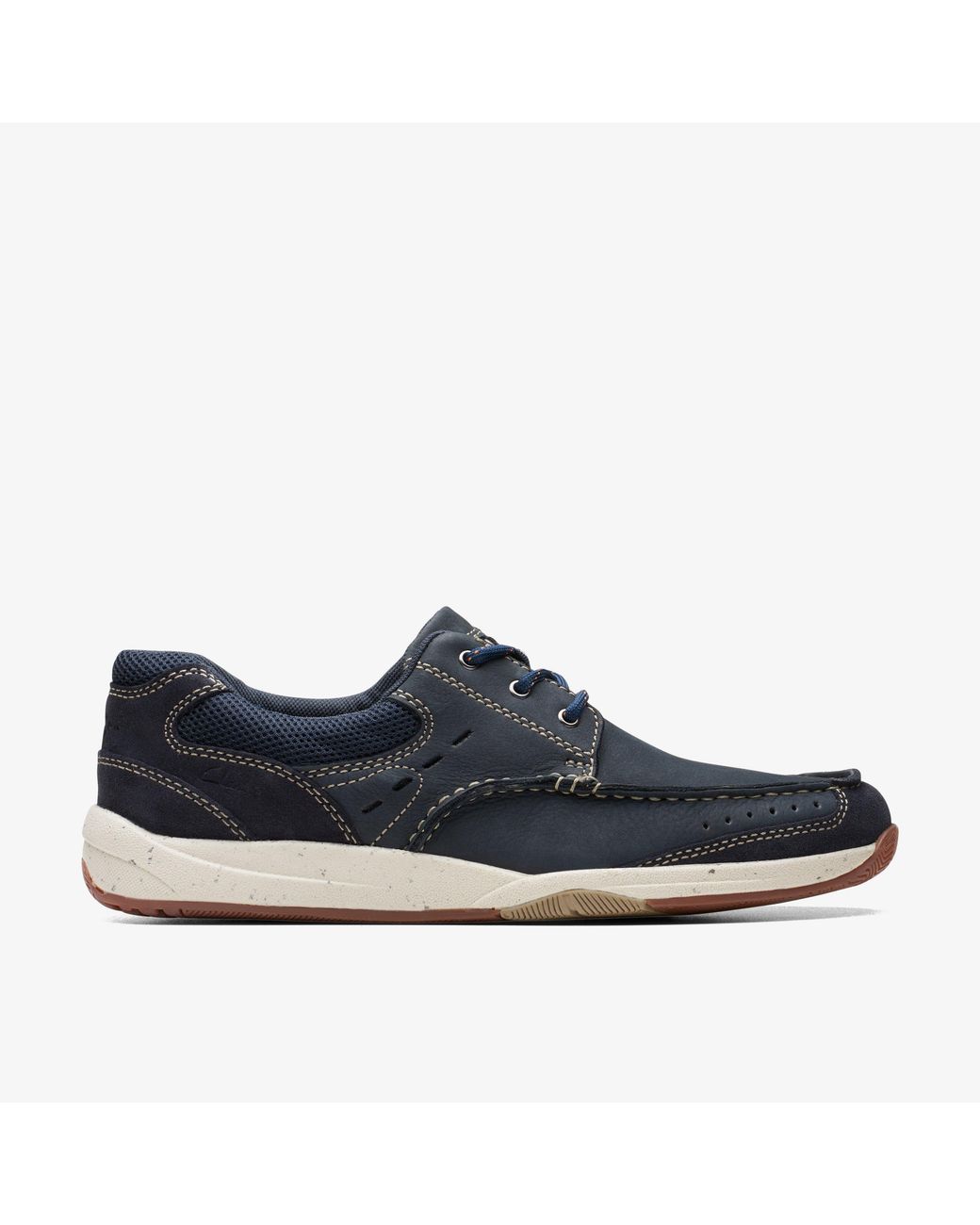 Clarks Blue Allston Edge Nubuck Shoes for men
