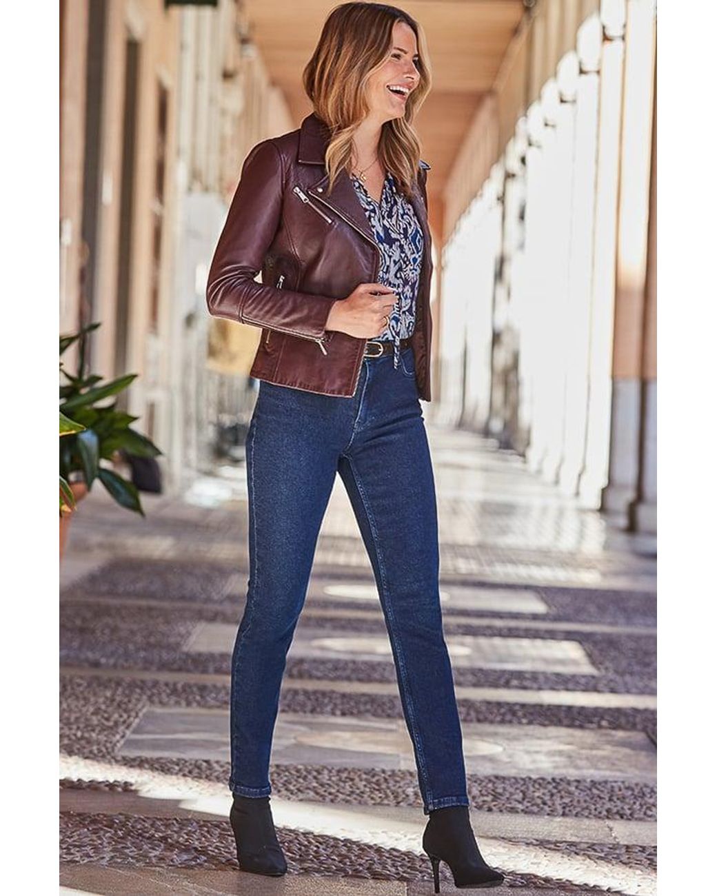 Sosandar Blue Dark Super Soft Slim Leg Jeans