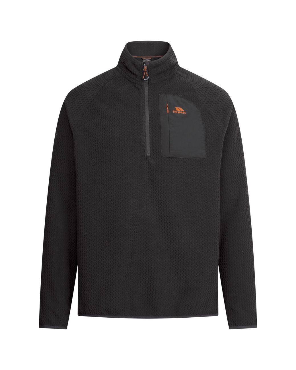 Trespass Black Harry Half Zip Fleece for men