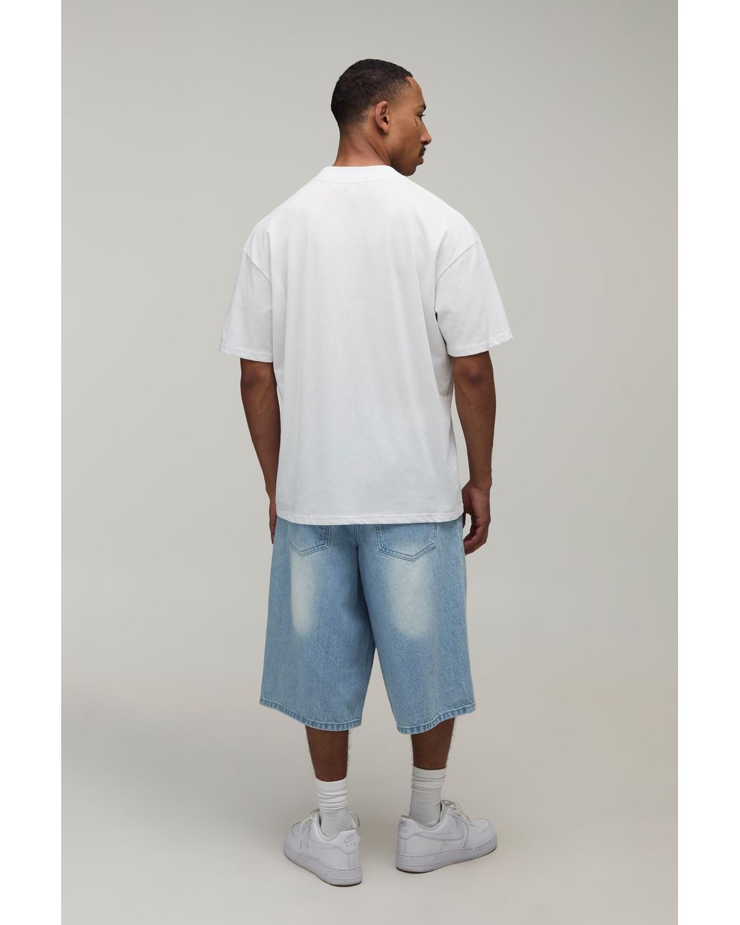 BoohooMAN Gray Oversized Puerto Rico Print T-Shirt for men