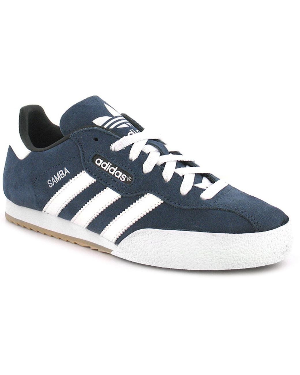 Adidas Originals Blue Samba Super Suede Leather Indoor Soccer Shoes Trainers for men