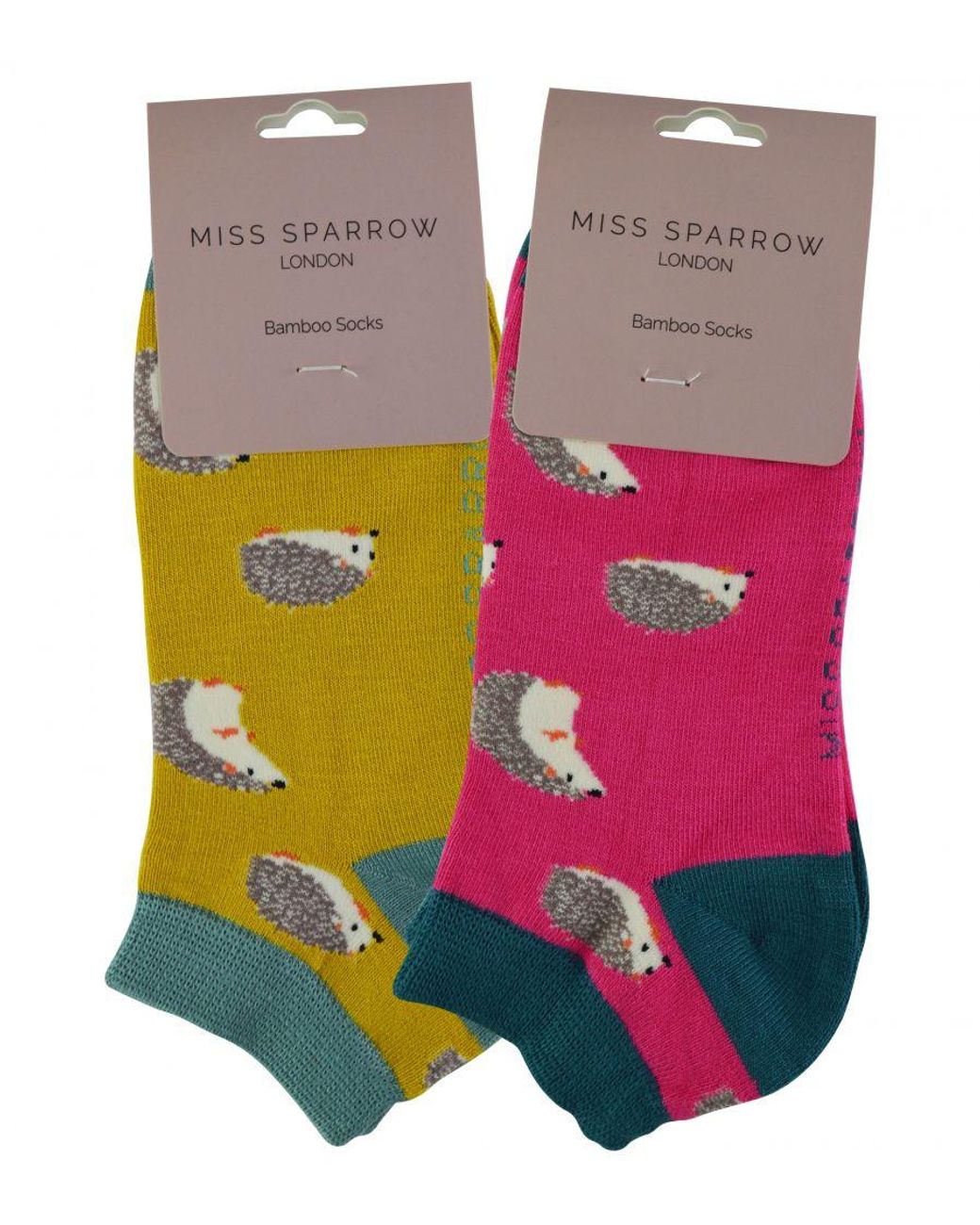 Miss Sparrow Green 2 Pair Multipack Ladies Bamboo Trainer Socks