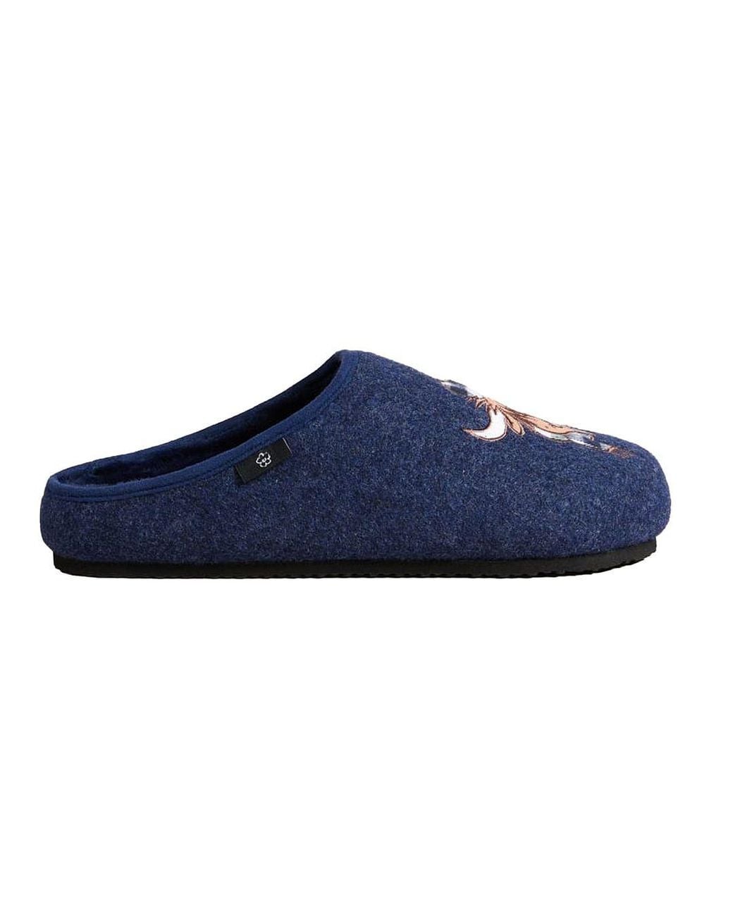 Ted Baker Blue Dohny Cow Graphic Slippers Wool for men