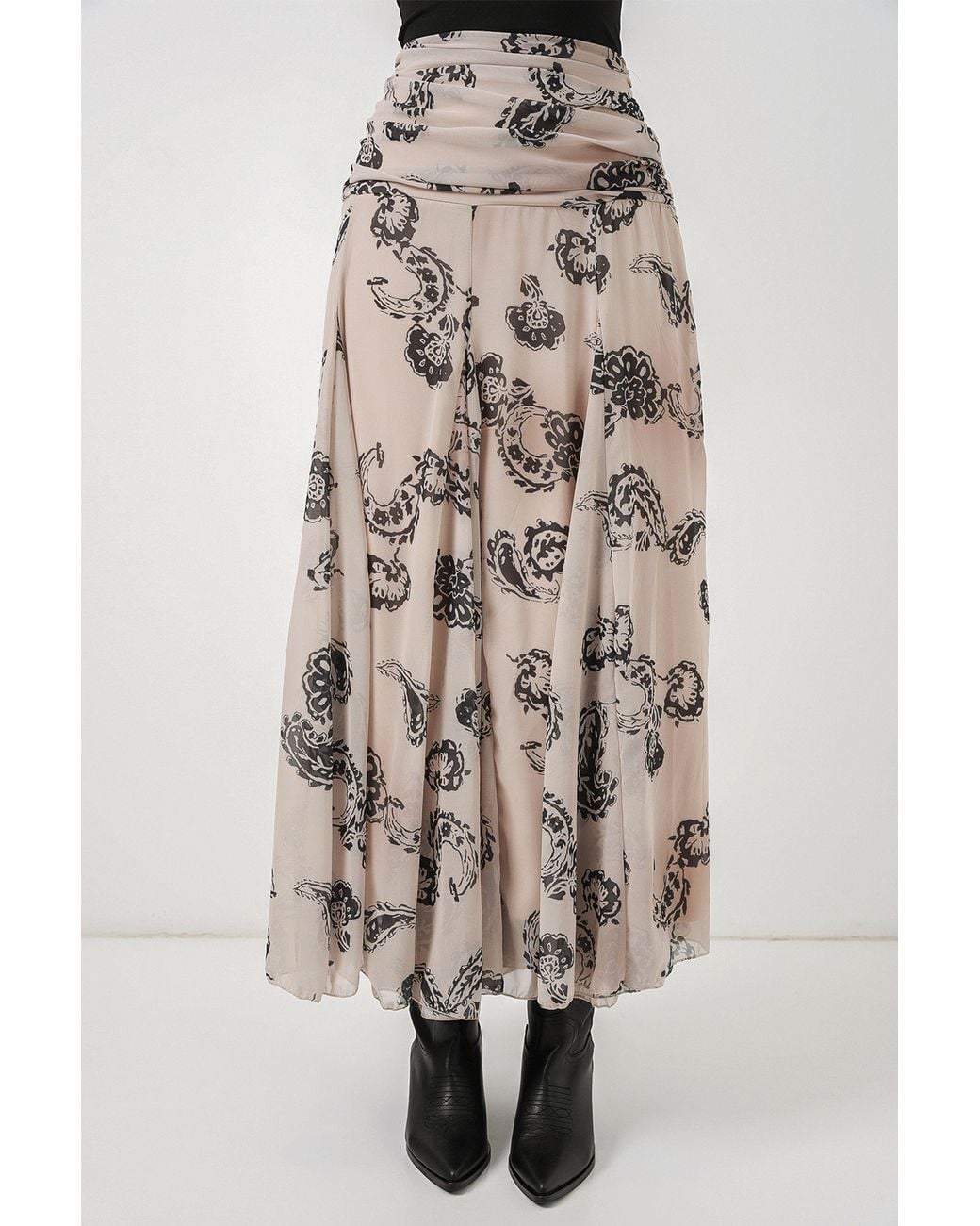 Bigdart Natural High Waist Paisley Maxi Skirt