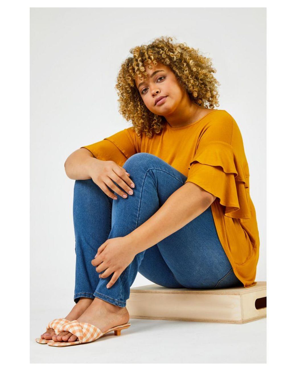 Roman Curve Blue Stretch Denim Jegging