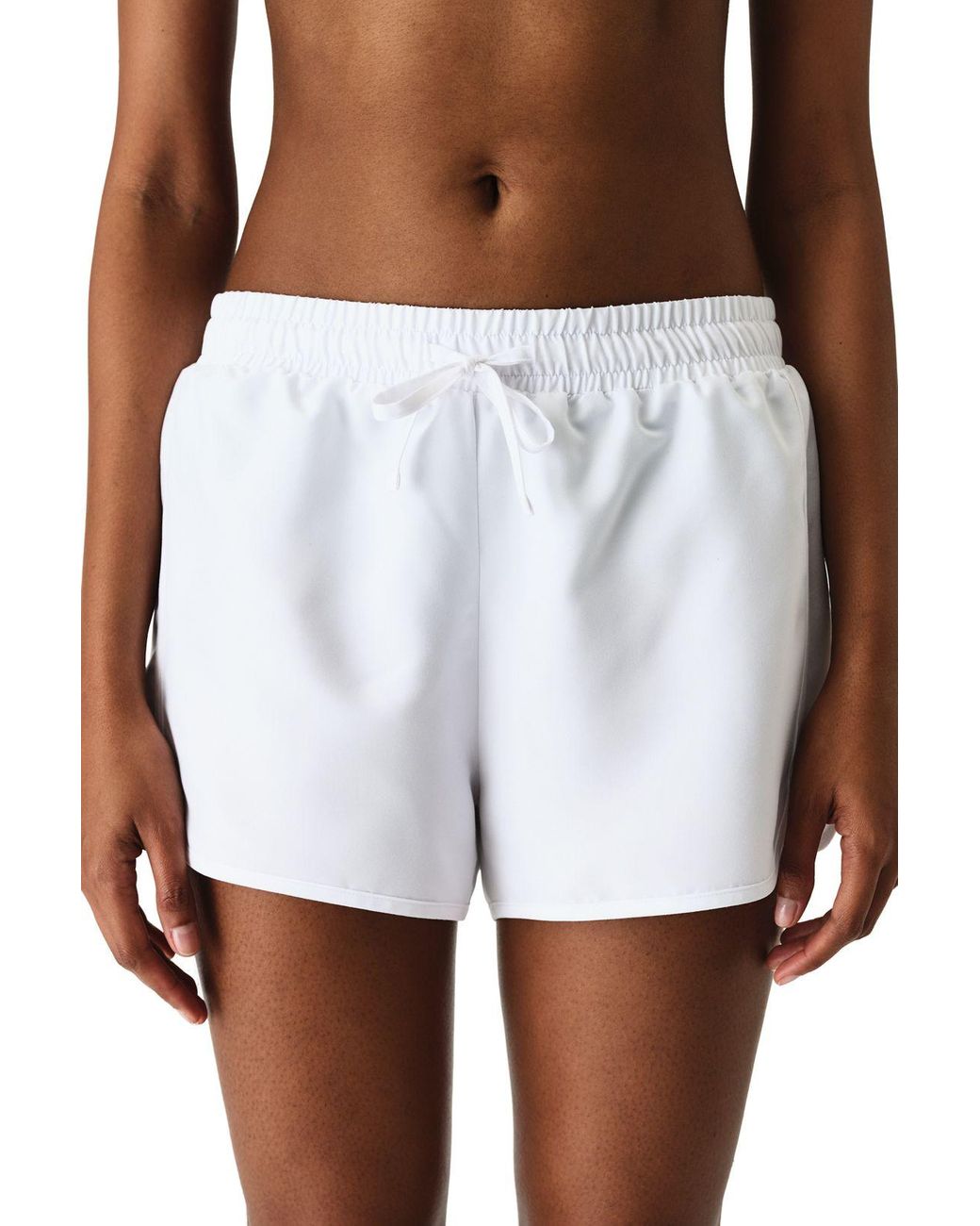 Penti White Mid-Waist Pull-On Board Shorts