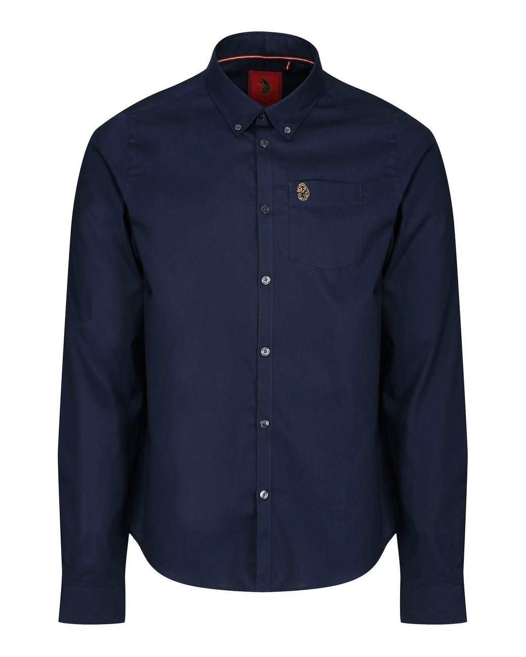 Luke 1977 Blue Telford Tailored Fit Smart Shirt Cotton for men
