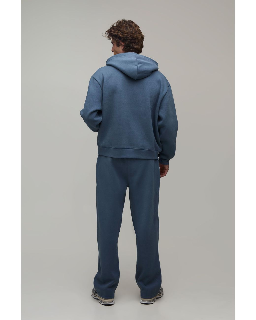 BoohooMAN Blue Essential Oversized Boxy Over The Head Hoodie for men