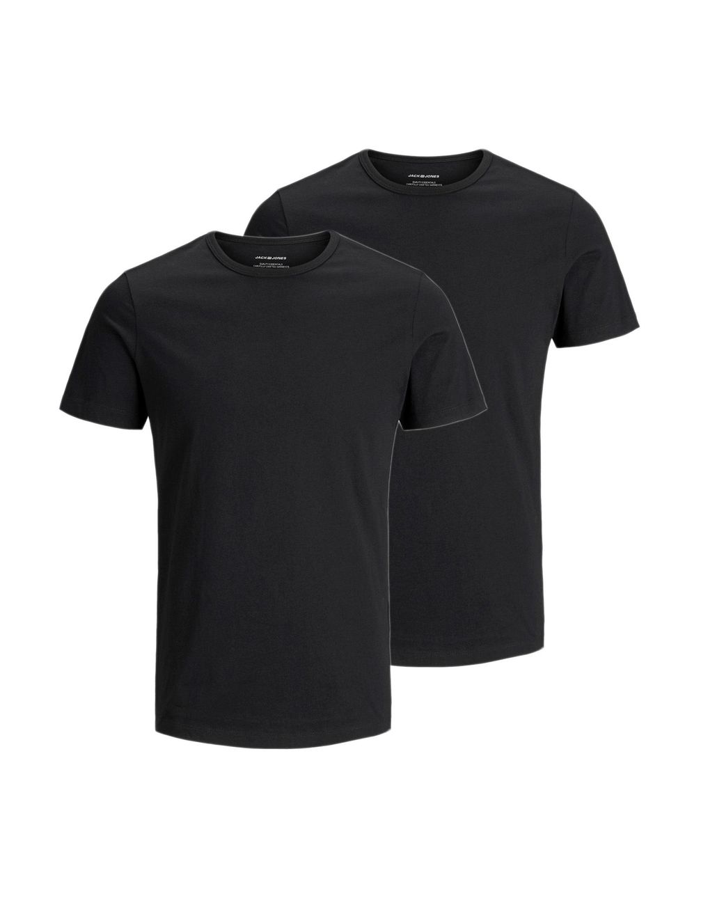 Jack & Jones Black Pack Of 2 Cotton T-Shirt O-Neck for men