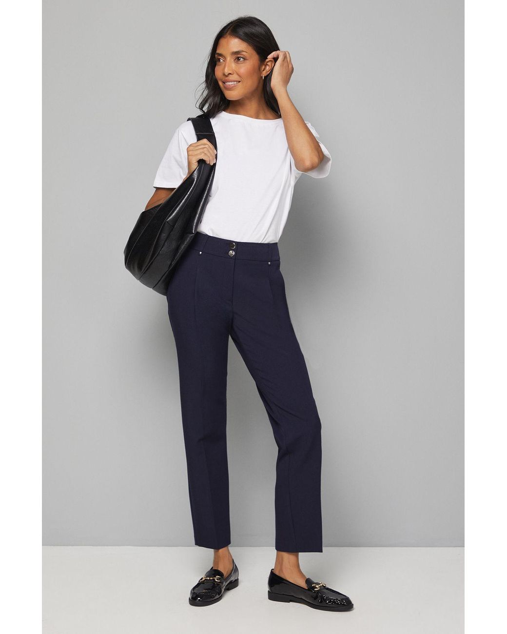 Wallis Blue Smart Tapered Leg Trousers