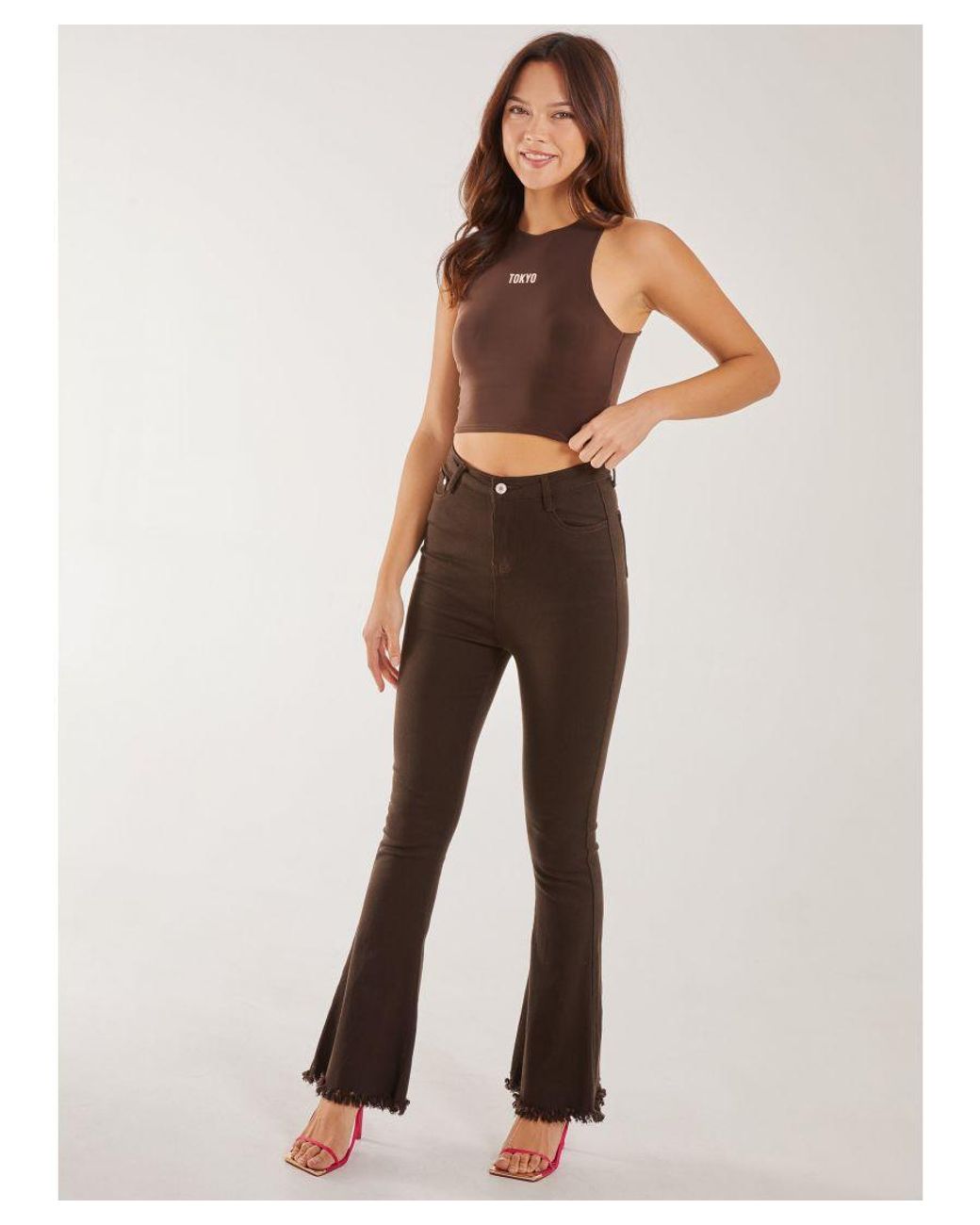 Pink Vanilla Brown Tokyo Logo Racer Vest