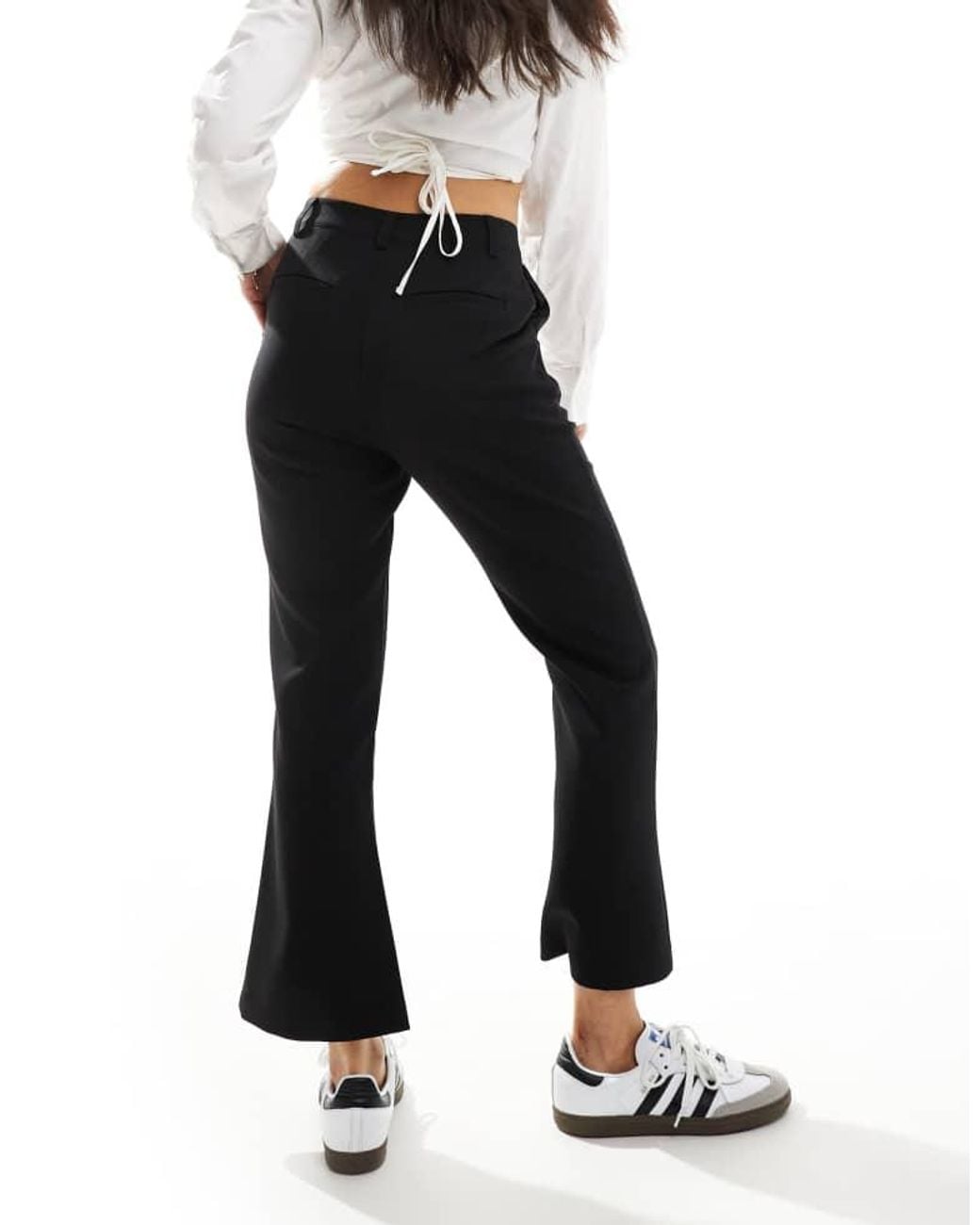 ASOS Black Zip Front Kick Flare Tailored Trouser