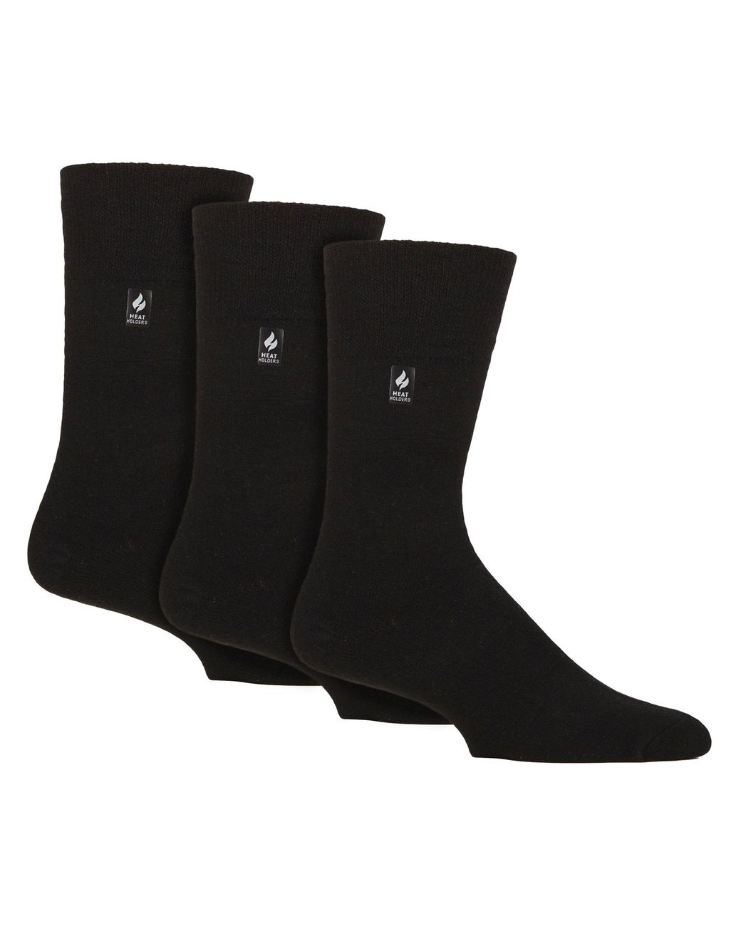 Gentle Grip Black 3 Pack Thermal Socks Warm Winter Crew With Brushed Inner for men