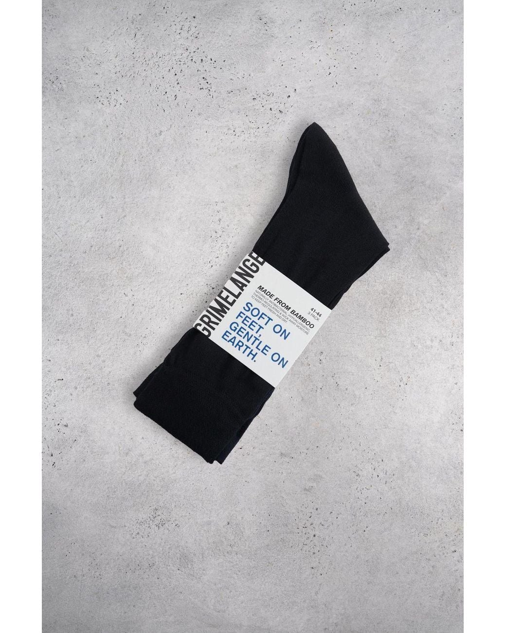 Grimelange Black 3-Pack Solid Crew Socks for men