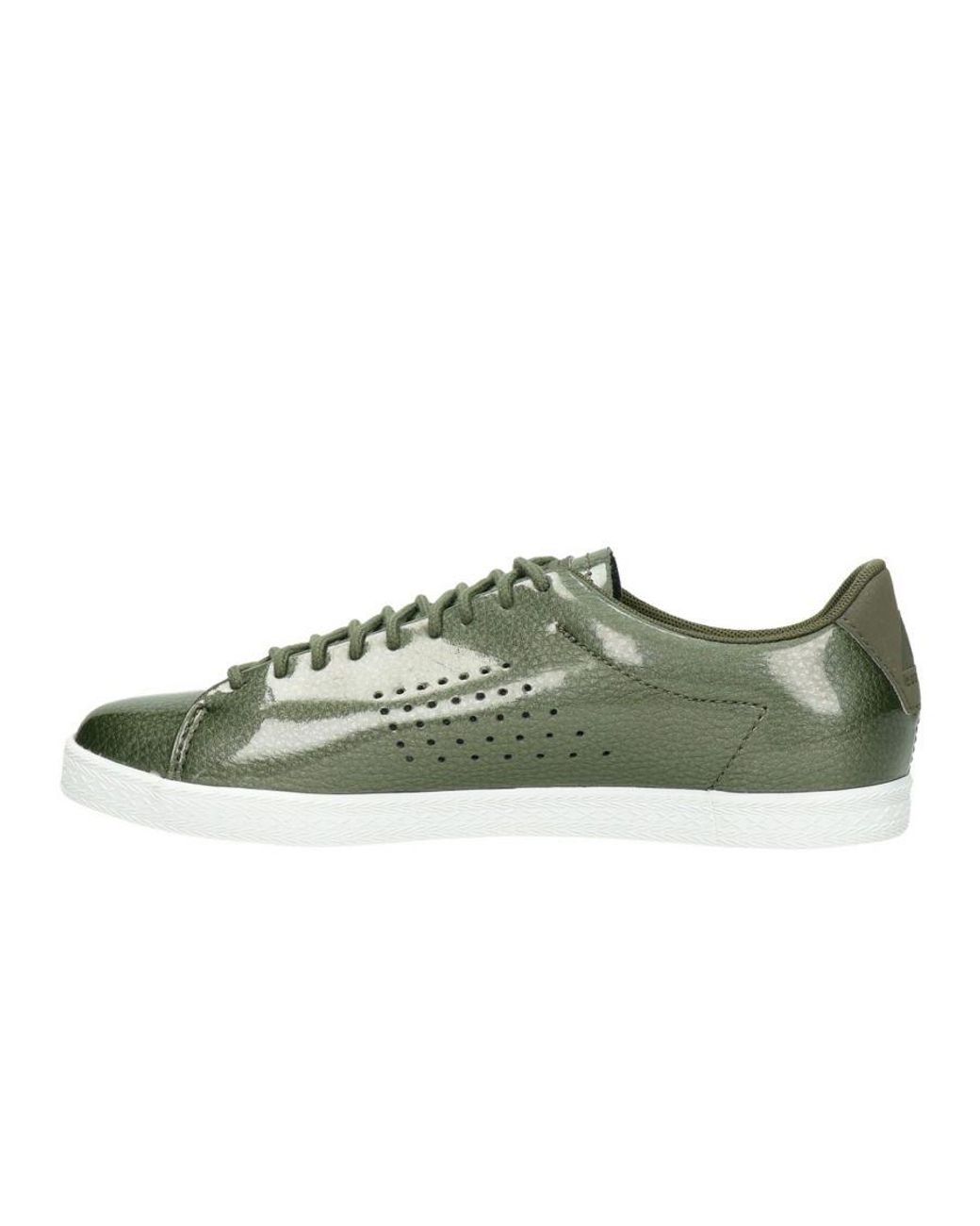 Le Coq Sportif Green Charline Coated Trainers Leather
