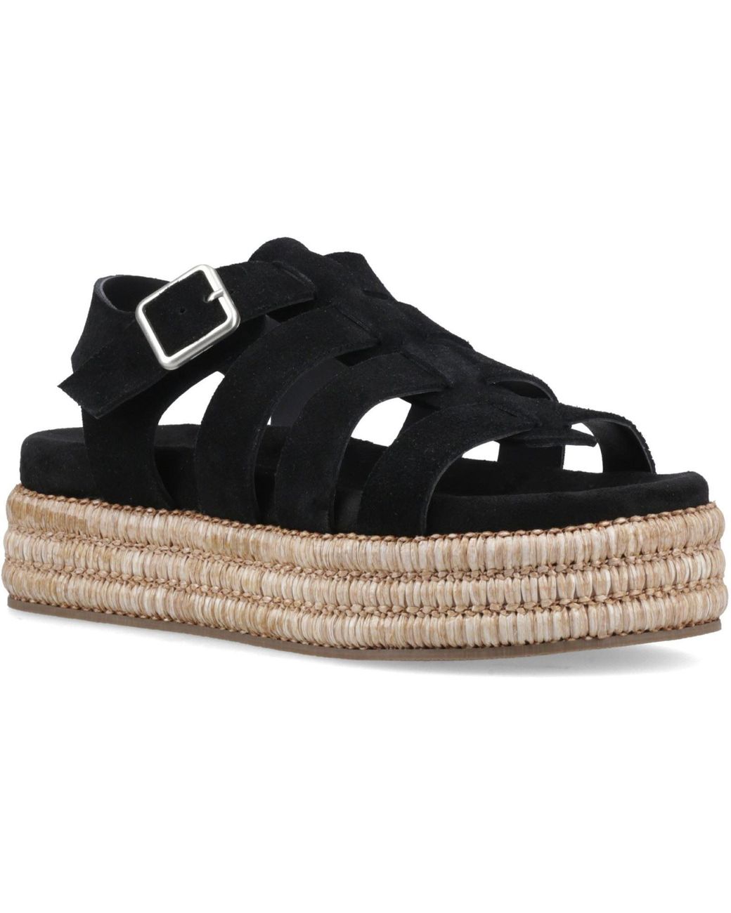 Hush Puppies Black Rosetta Gladiator Leather /Tan Sandals
