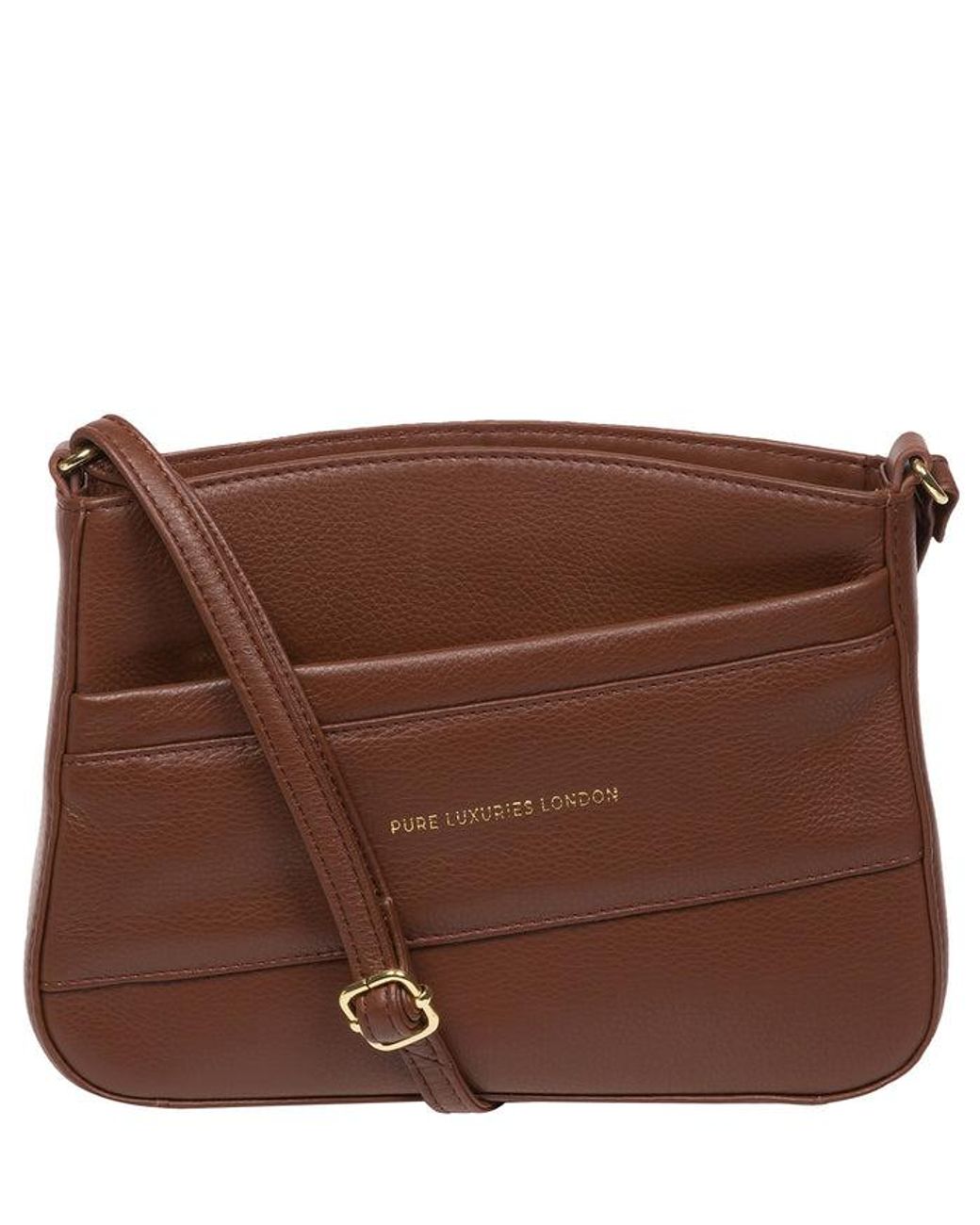 Pure Luxuries Brown 'Helena' Dark Nappa Leather Cross Body Bag