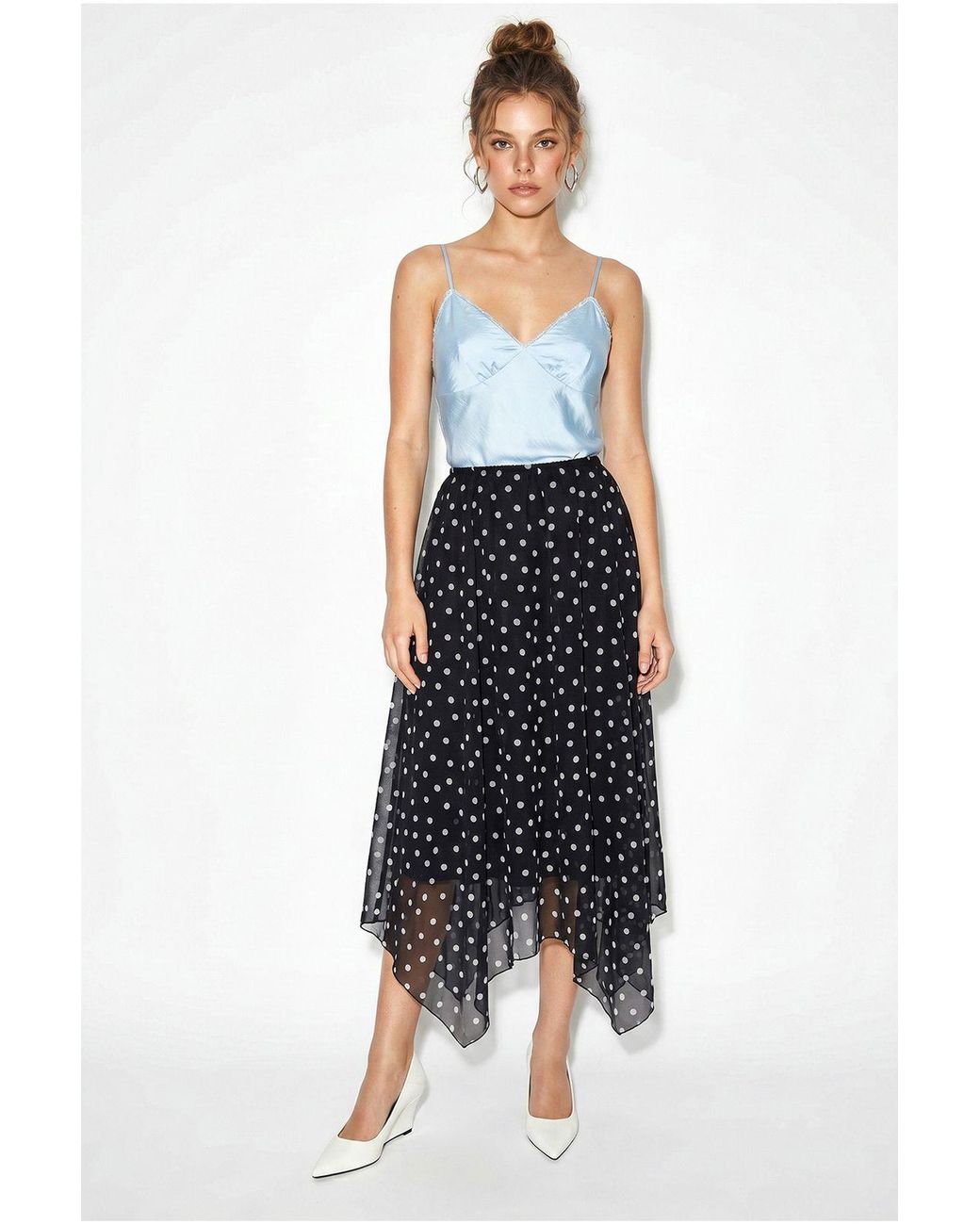 Bianco Lucci Blue Elastane Skirt