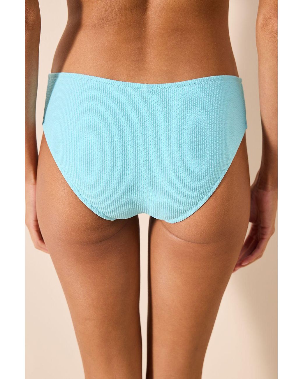 Penti Blue Textured Ribbed Hipster Bikini Bottoms