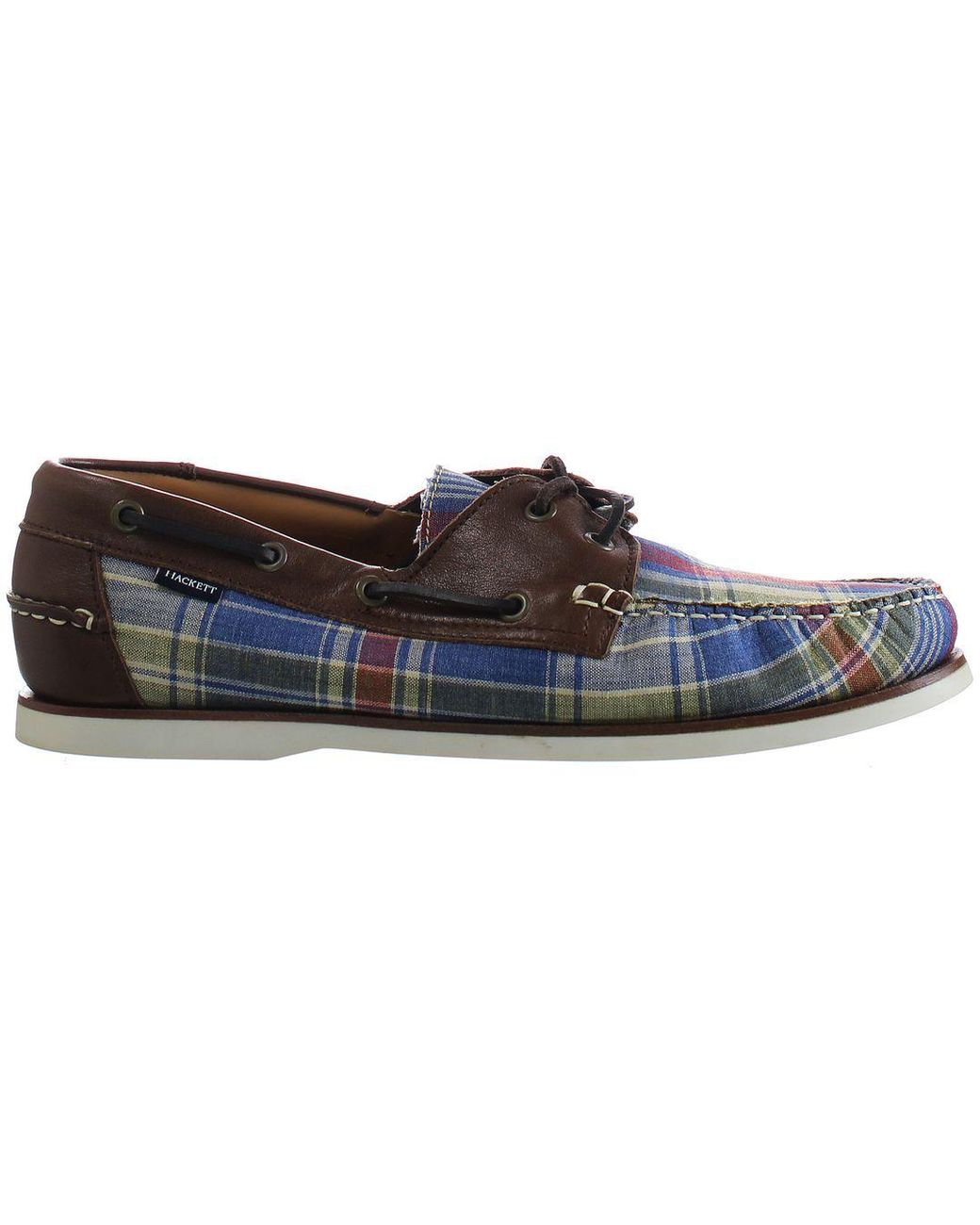Hackett Blue Madras Deck Multicoloured Shoes for men