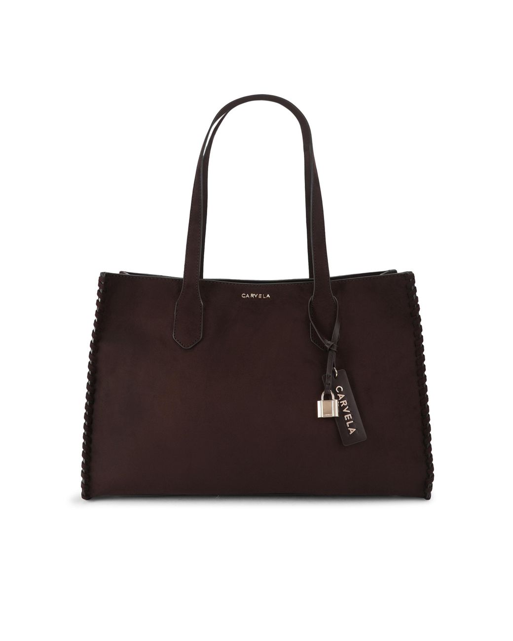 Carvela Kurt Geiger Black Suedette Juno Whipstitch Tote Bag
