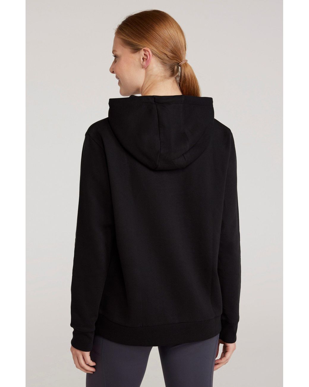 Mountain Warehouse Black Printed Hoodie With Kangaroo Pocket Cosy Pullover Cotton