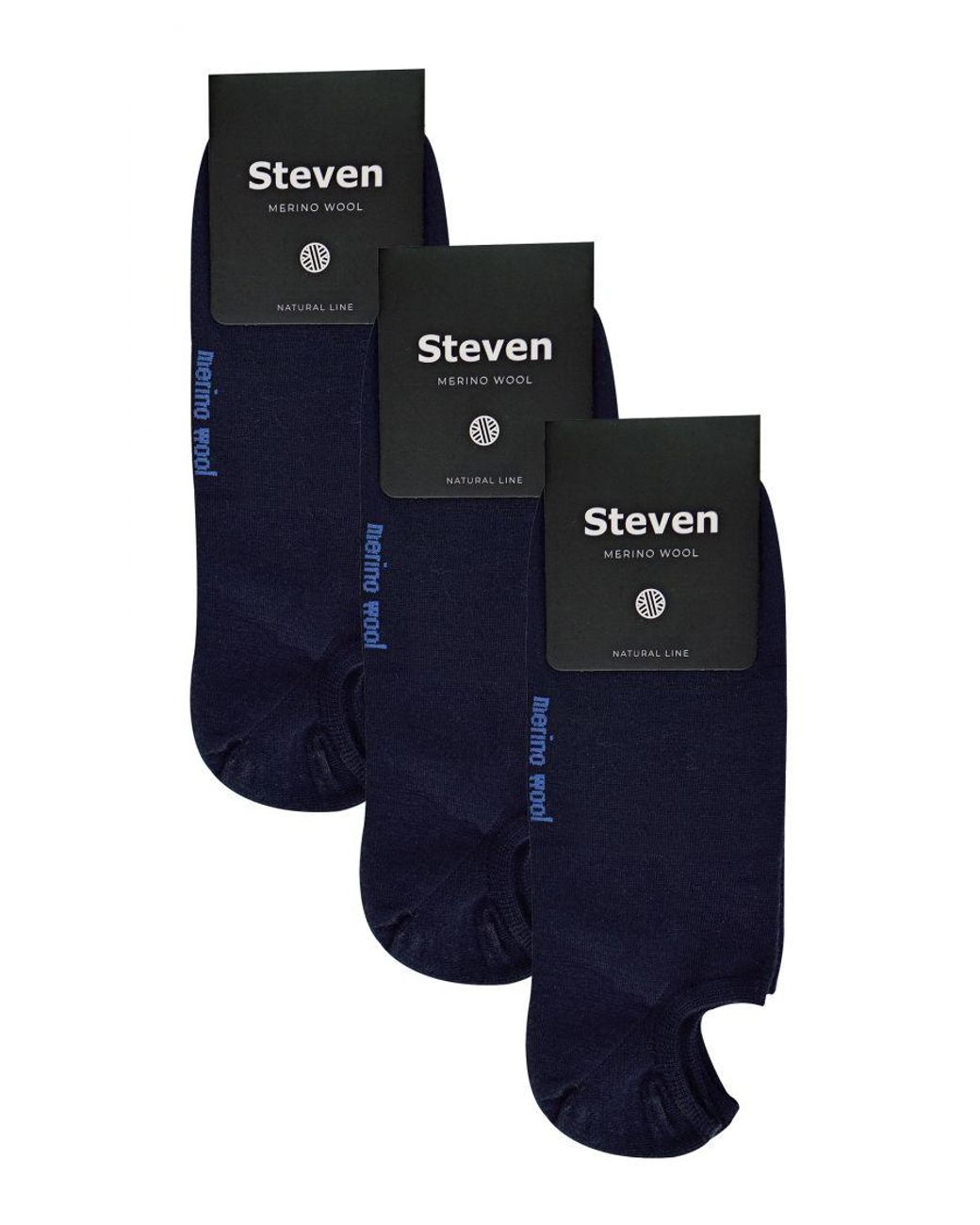 Steve Madden Blue 3 Pairs Multipack Merino Wool Invisible Socks for men