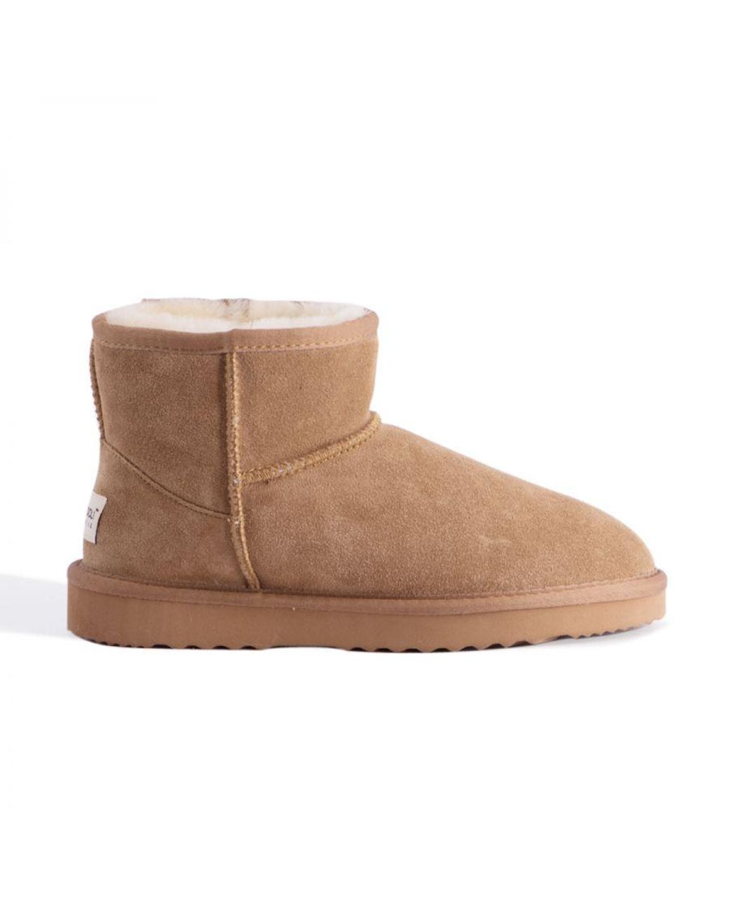 Aus Wooli Brown "Bondi" Australia Short Sheepskin Ankle Boot, Tan
