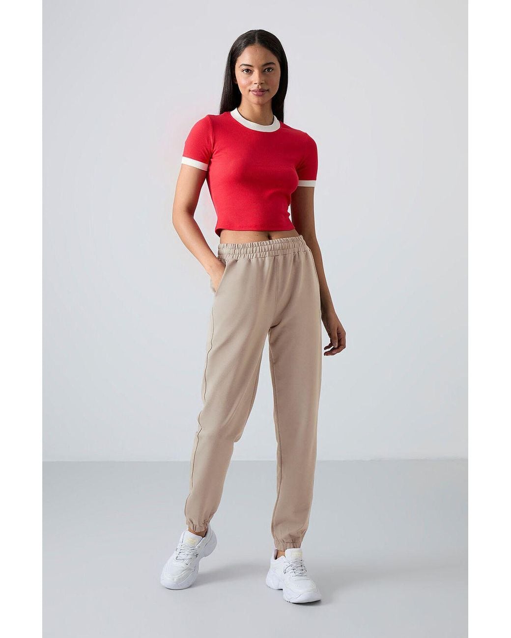 TOMMY LIFE Natural High-Waist Relaxed Fleece Joggers