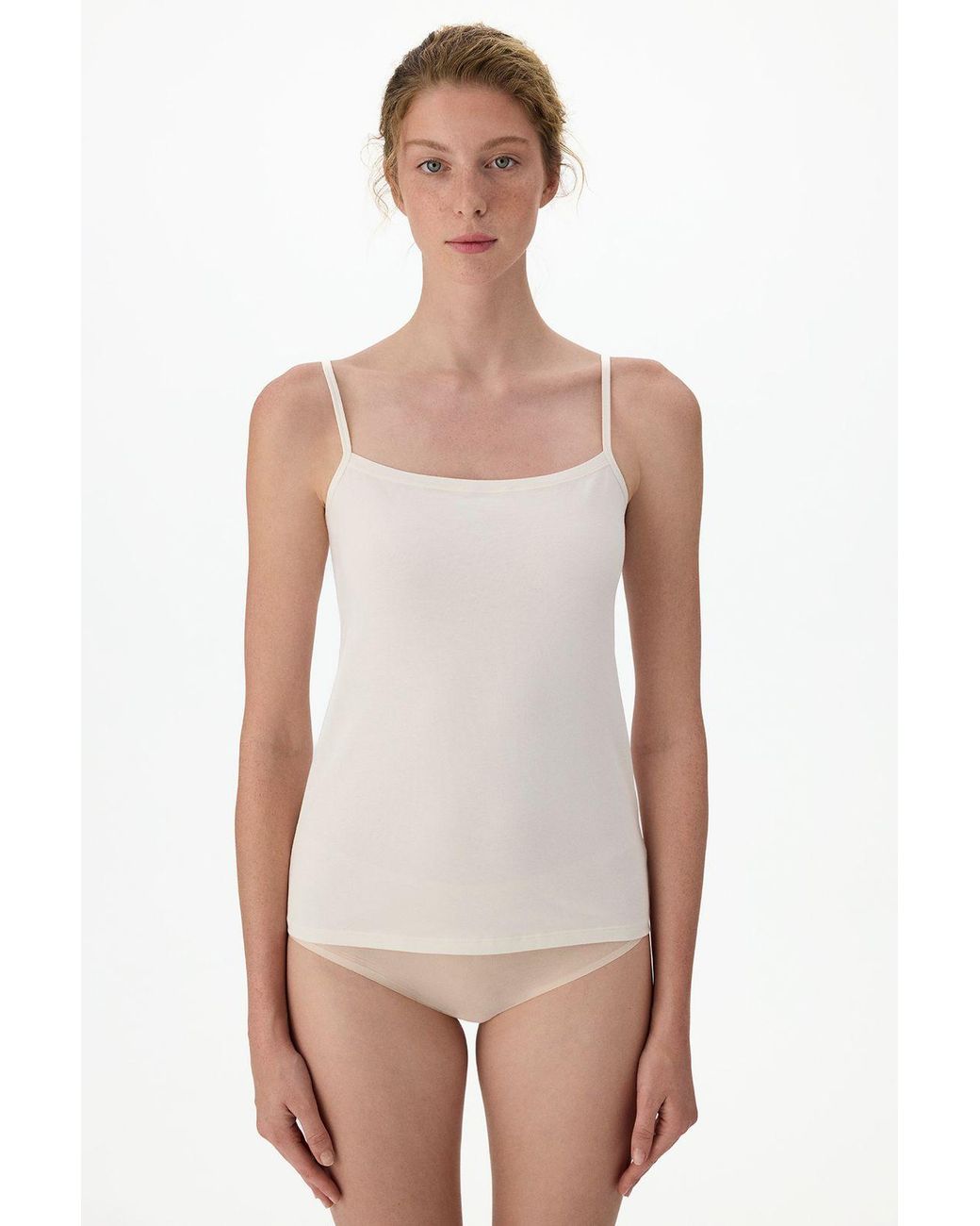 Penti Blue Cotton-Elastane Square-Neck Cami