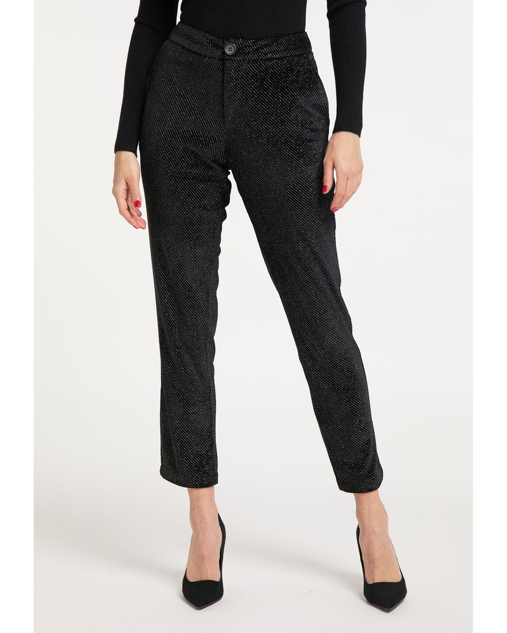 faina Fluwelen Broek in het Black