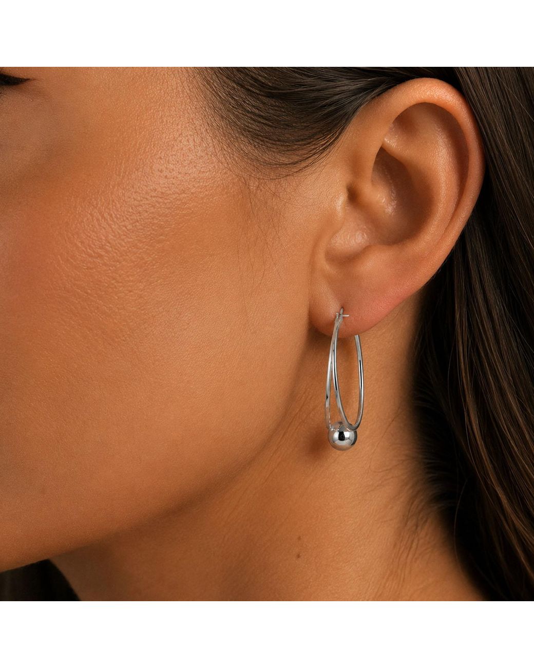 Bibei Metallic Double Hoop Earrings