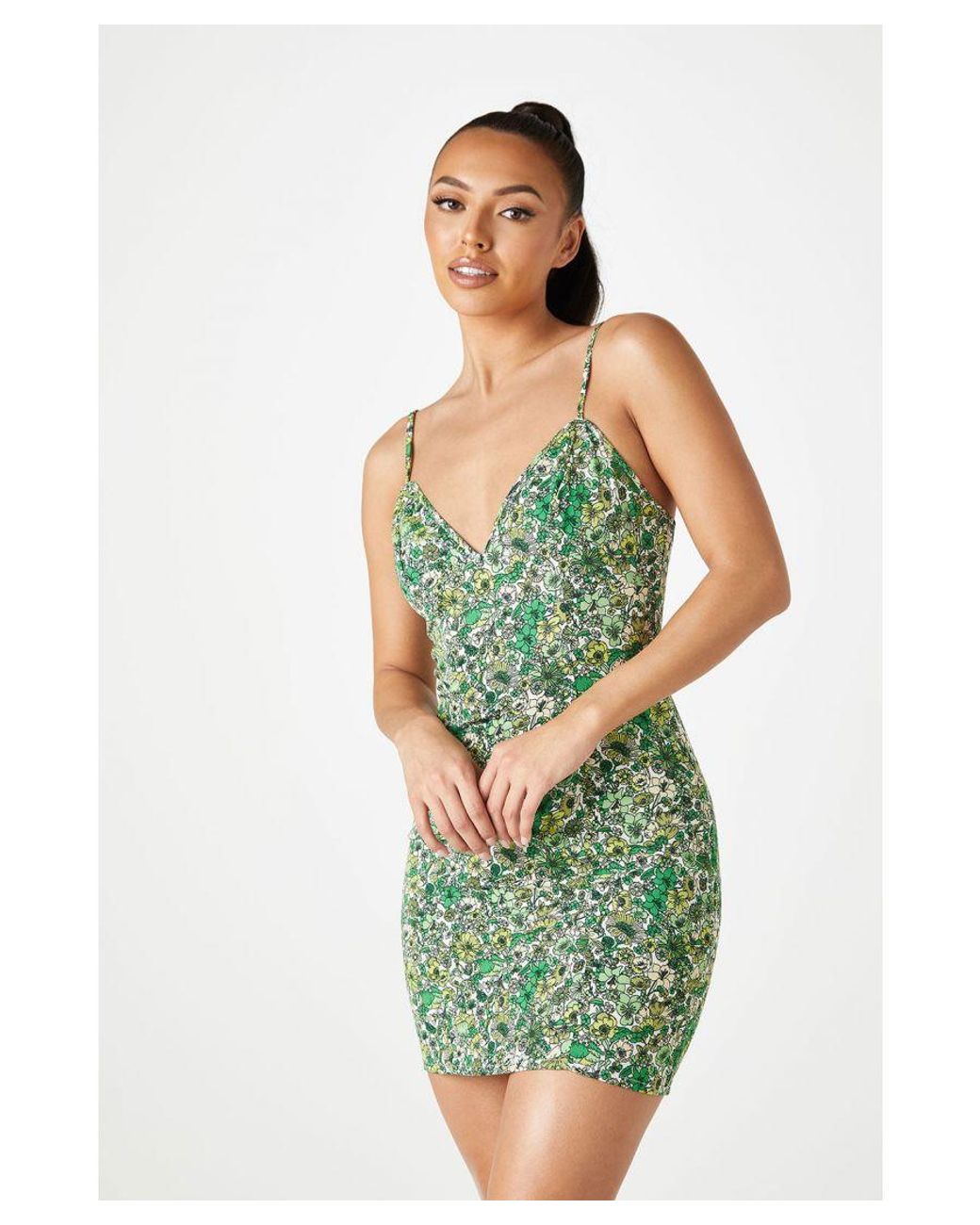 Urban Bliss Green Ditsy Floral Mini Slip Dress