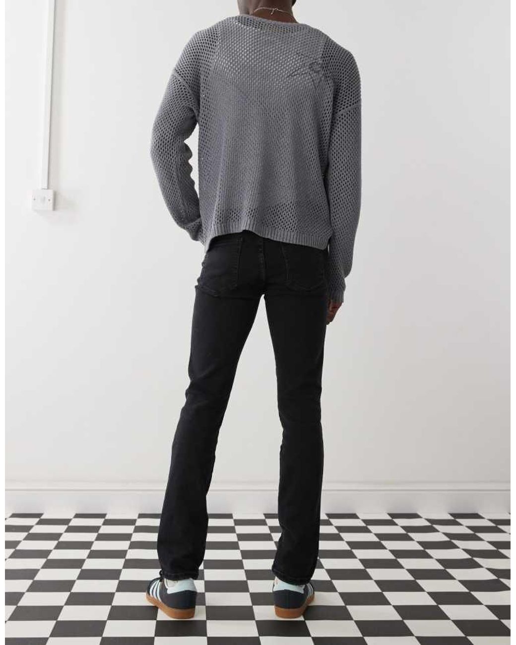 Dr. Denim Gray Snap Mid Waist Slim Fit Jeans for men
