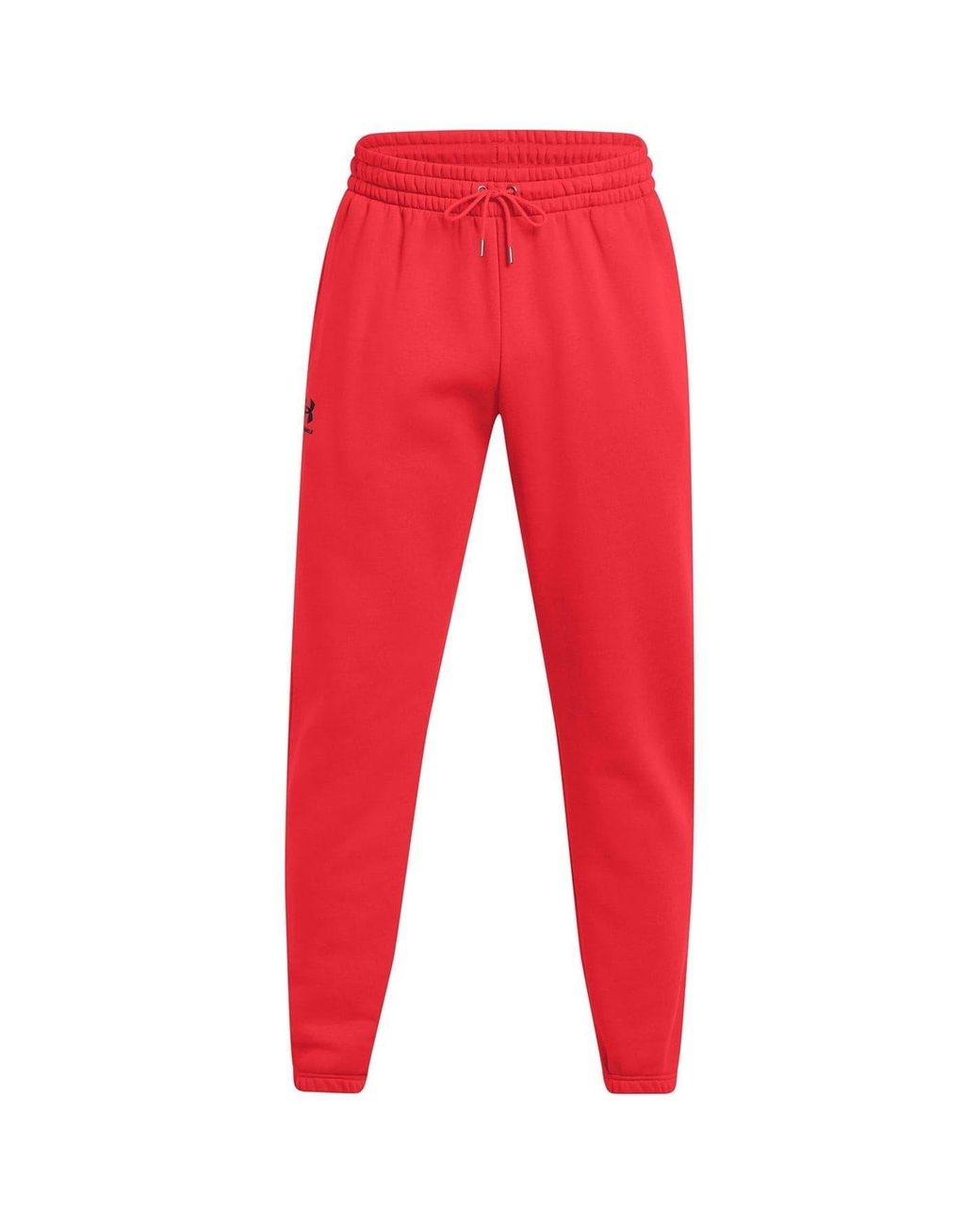 Under Armour Red Essential Fleece Solid Patterned Joggers for men