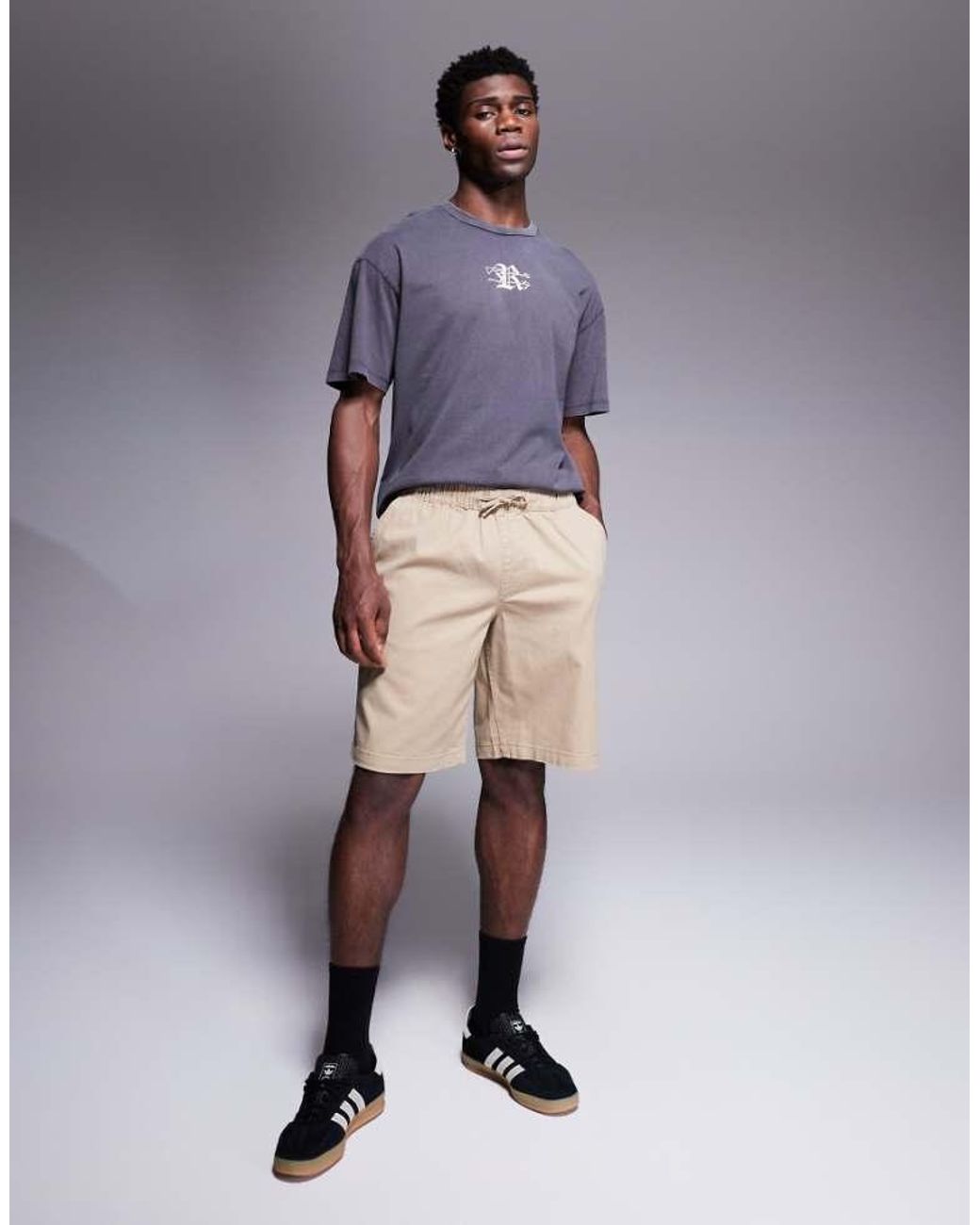 ADPT Blue Loose Fit Chino Short for men