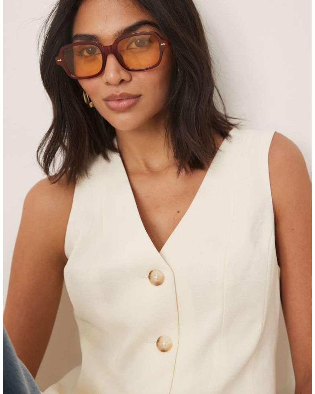 ASOS Blue Peplum Waistcoat