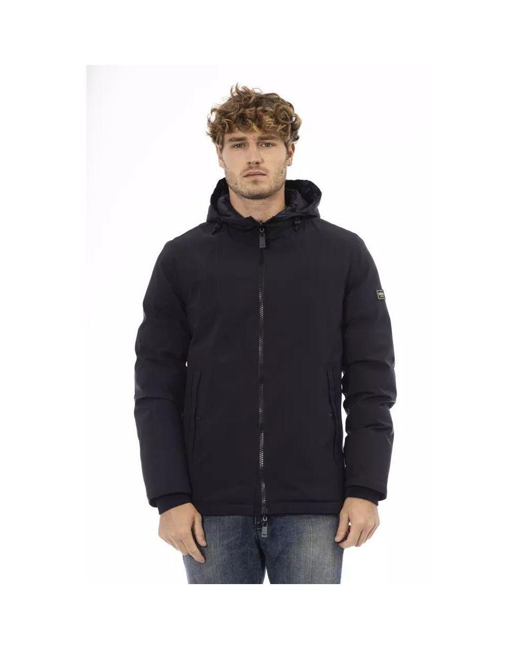 Baldinini Blue Polyester Shell Jacket for men