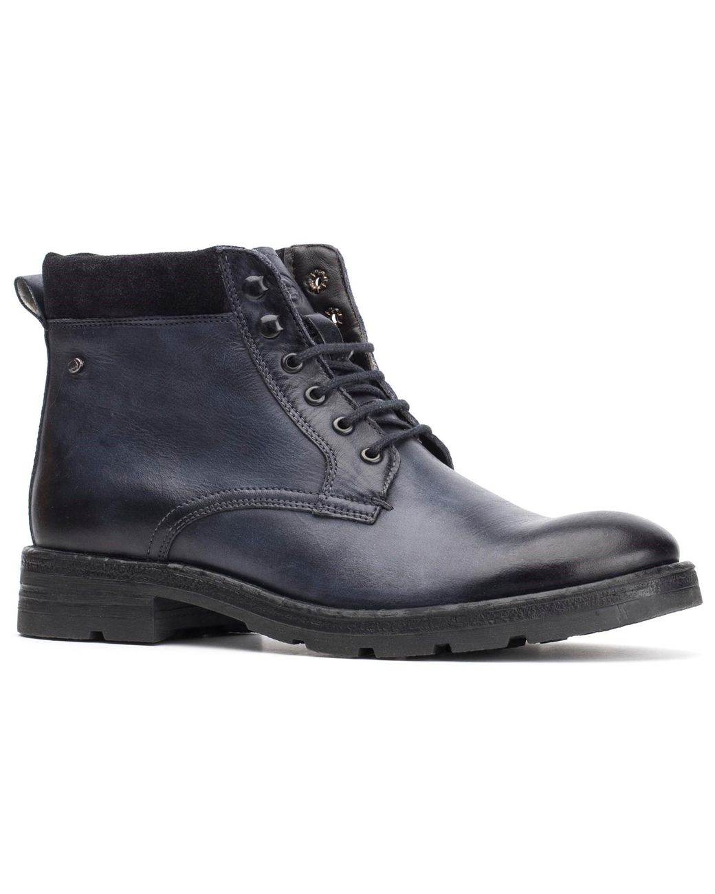 Base London Black Panzer Washed Work Boot for men
