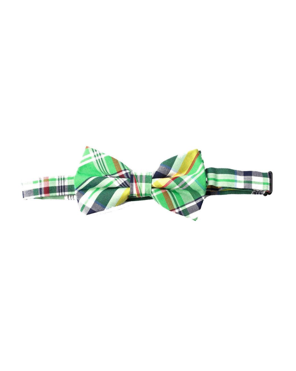 SVNX Green Check Print Bow Tie for men