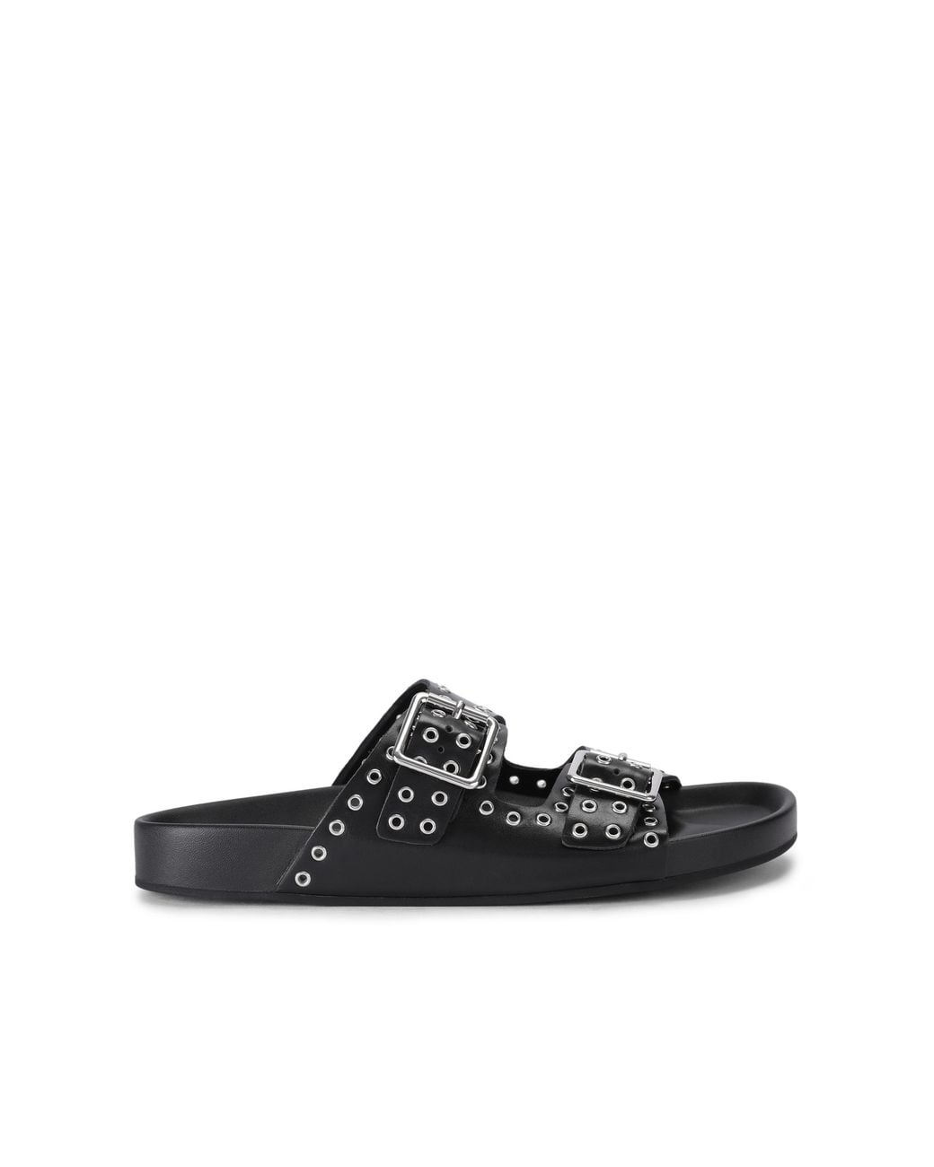Steve Madden Black Leather Abbot Sandals