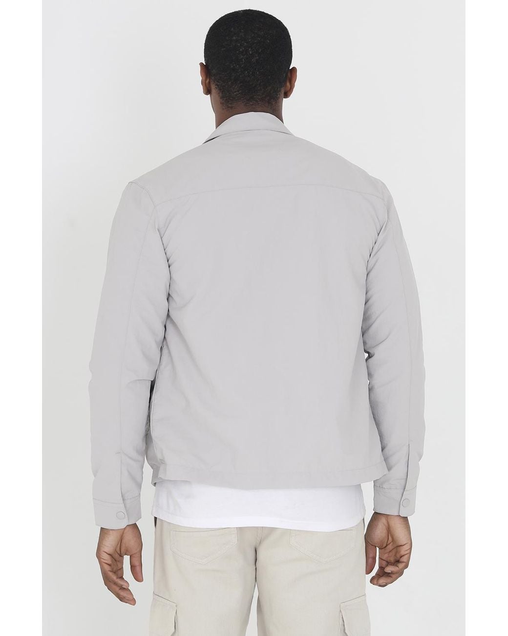 Brave Soul White 'Pearson' Lightweight Shacket for men