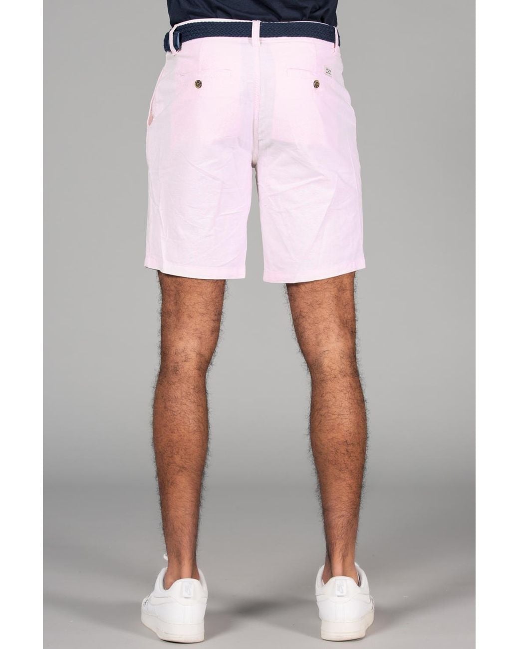 Tokyo Laundry White Cotton Oxford Shorts With Belt for men