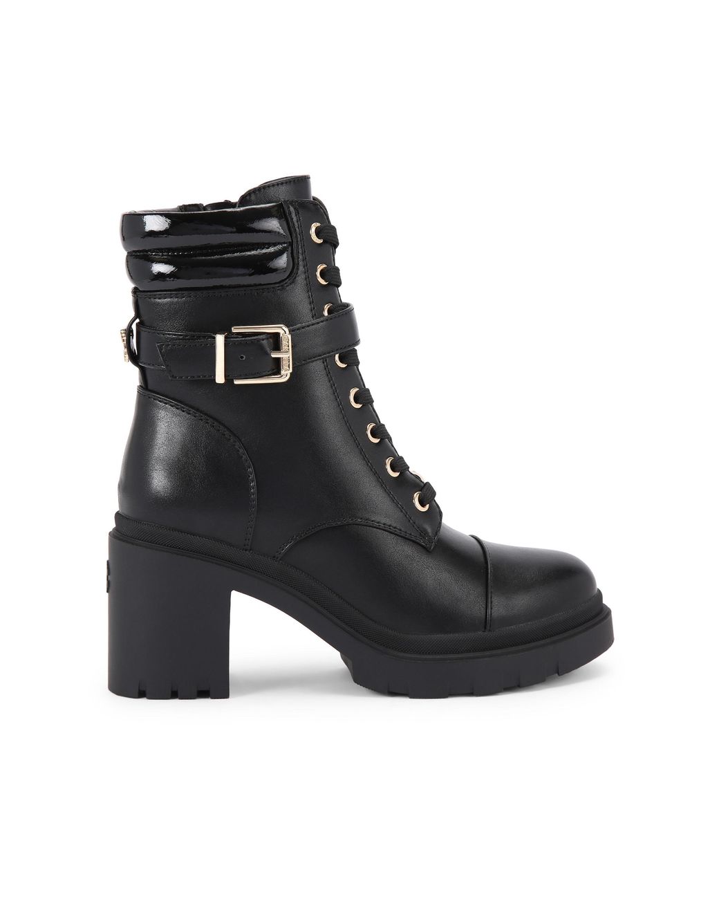 Carvela Kurt Geiger Black Boulder Heeled Lace Up Boots
